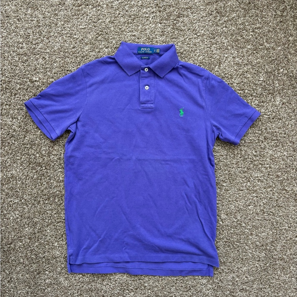 Polo Ralph Lauren Men’s Classic Fit Mesh Polo Shirt Purple- Small